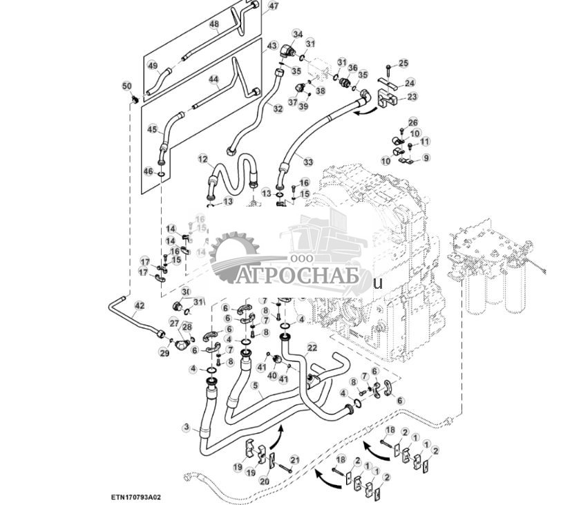 Гидравлические линии, стандартный расход, с PTO, (для стран СНГ, Европы, Северной Африки, Ближнего Востока) (22) ( - 804100) - ST860591 651.jpg